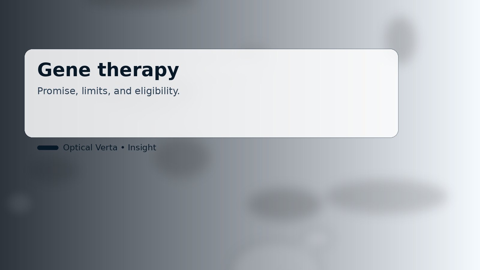 Cover image for Gene therapy in eye care: promise and limits